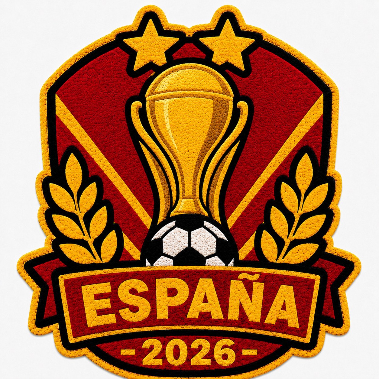 Diseño conmemorativo España 2026 — alfombra de tufting hecha a mano