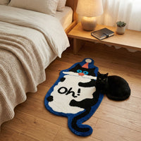 Detalle diseño alfombra Gato Oh divertida para niños