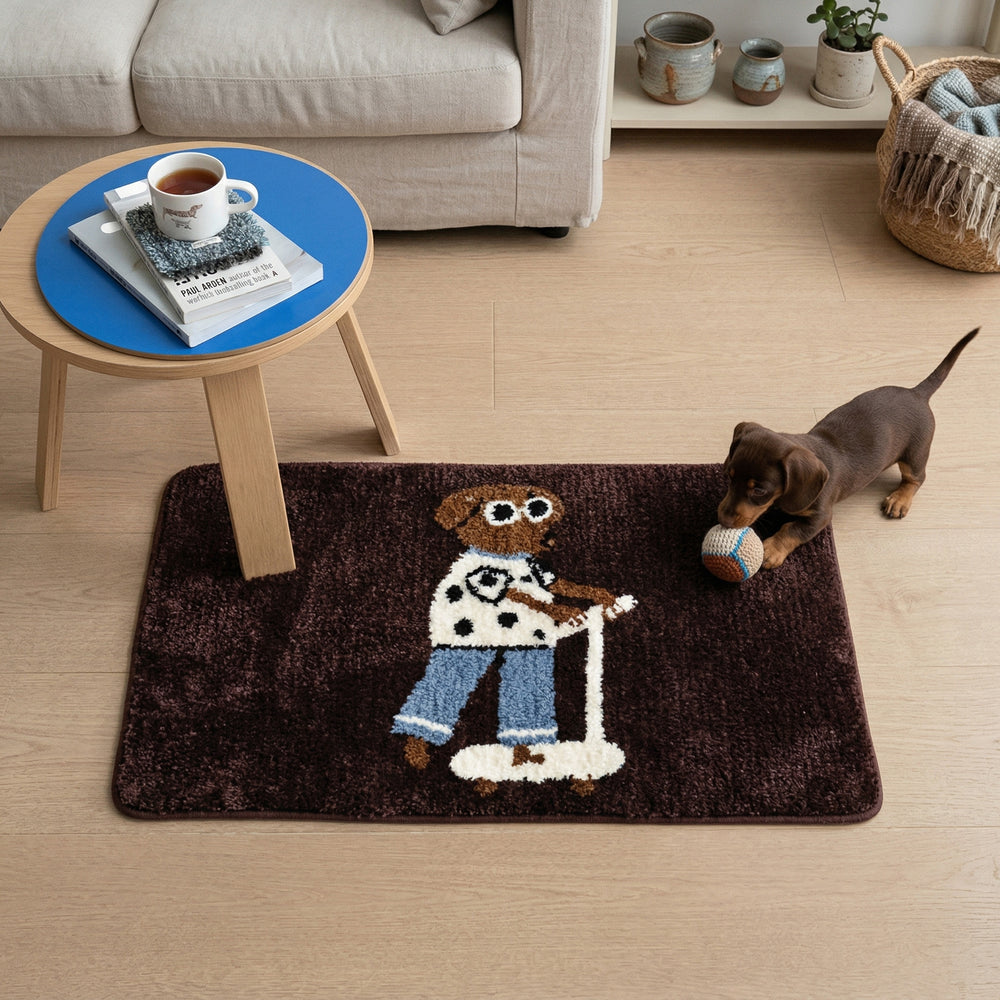 Alfombra Perrito Feliz Patinete para baño infantil | TUTU HOME