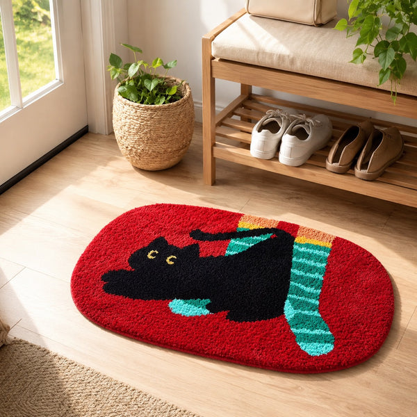 Alfombra infantil Michi gato para dormitorio