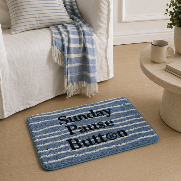 Alfombra Domingo Pausa diseño artístico para baño