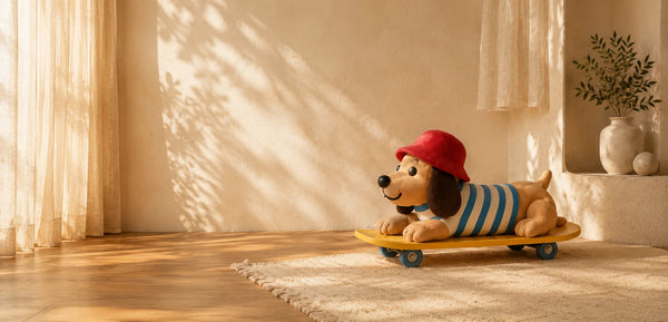 Poppi Patinete en una entrada de casa