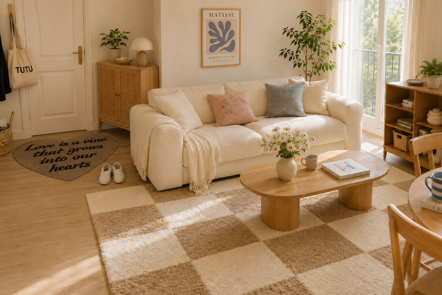 TUTU HOME - sala de estar con alfombra